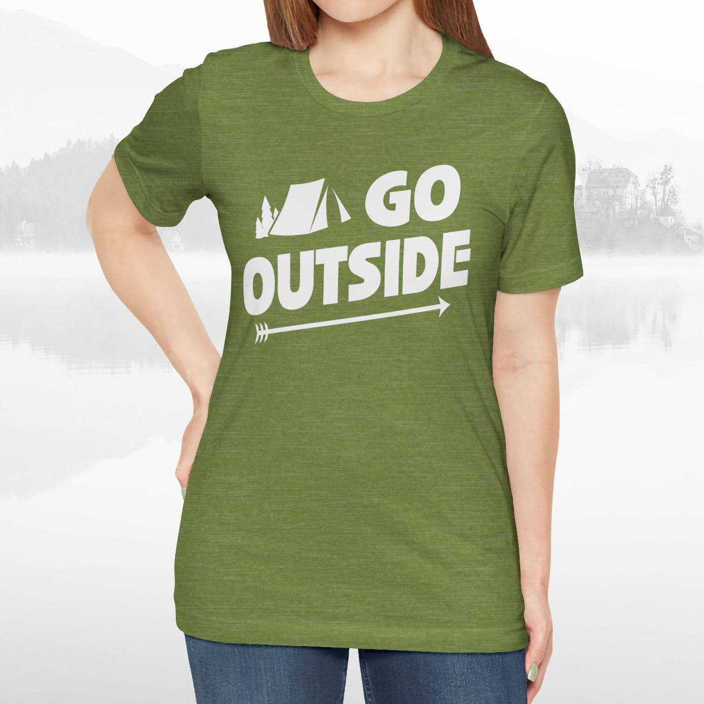 Go Outside Outdoors Hiking Camping Funny Unisex T-Shirt