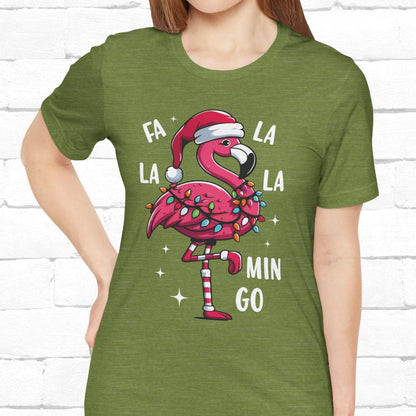 Fa La La-Mingo Funny Flamingo Unisex Christmas T-Shirt