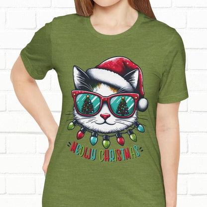 Meowy Christmas Funny Cool Cat Unisex T-Shirt