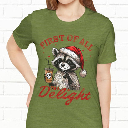 Raccoon I'm A Delight Funny Unisex Christmas T-Shirt