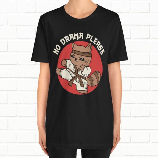 No Drama Please Day Karate Tanuki/Raccoon Graphic T-shirt