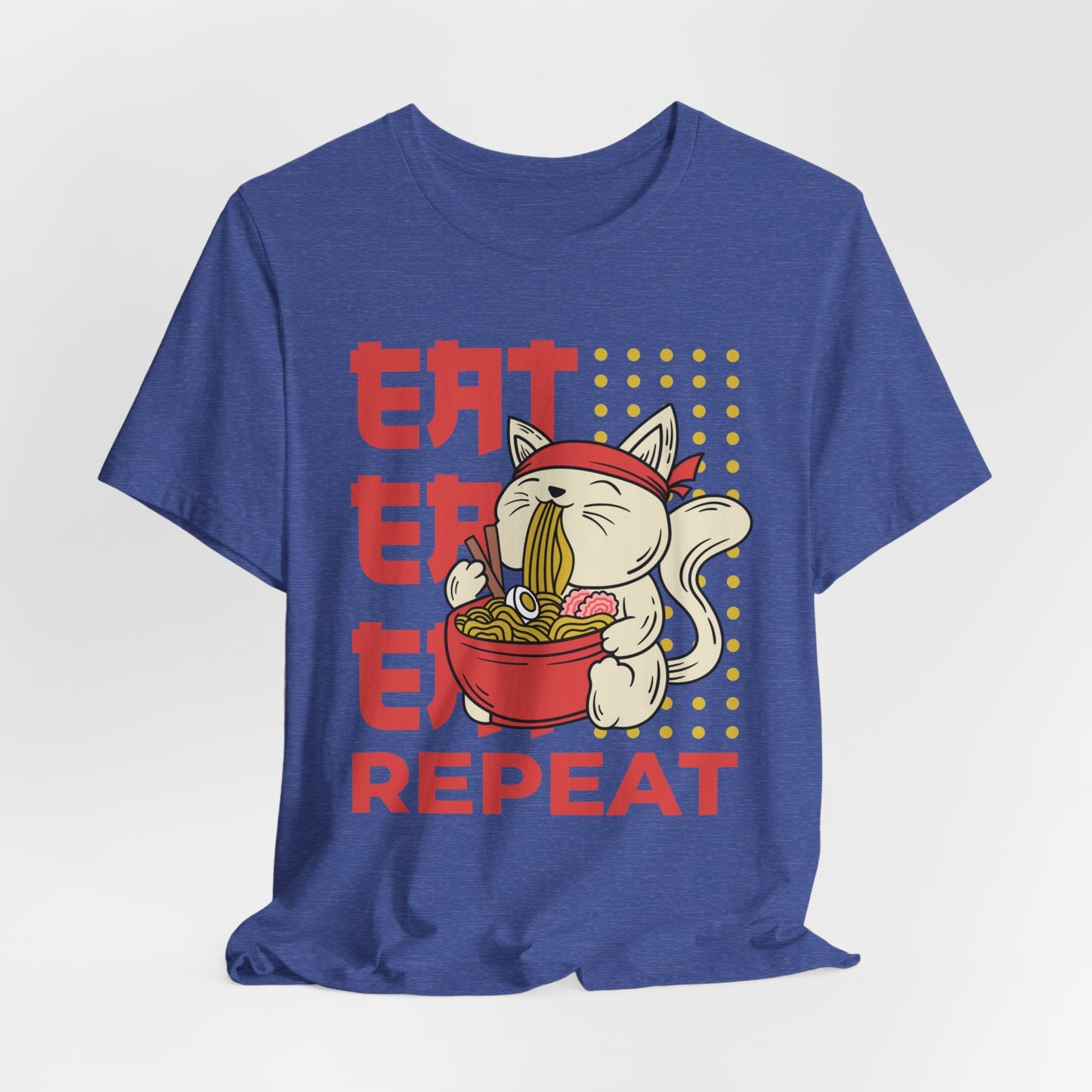 Eat Eat Repeat Cat Eating Ramen T-shirt
