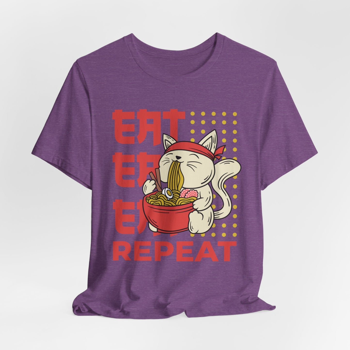 Eat Eat Repeat Cat Eating Ramen T-shirt