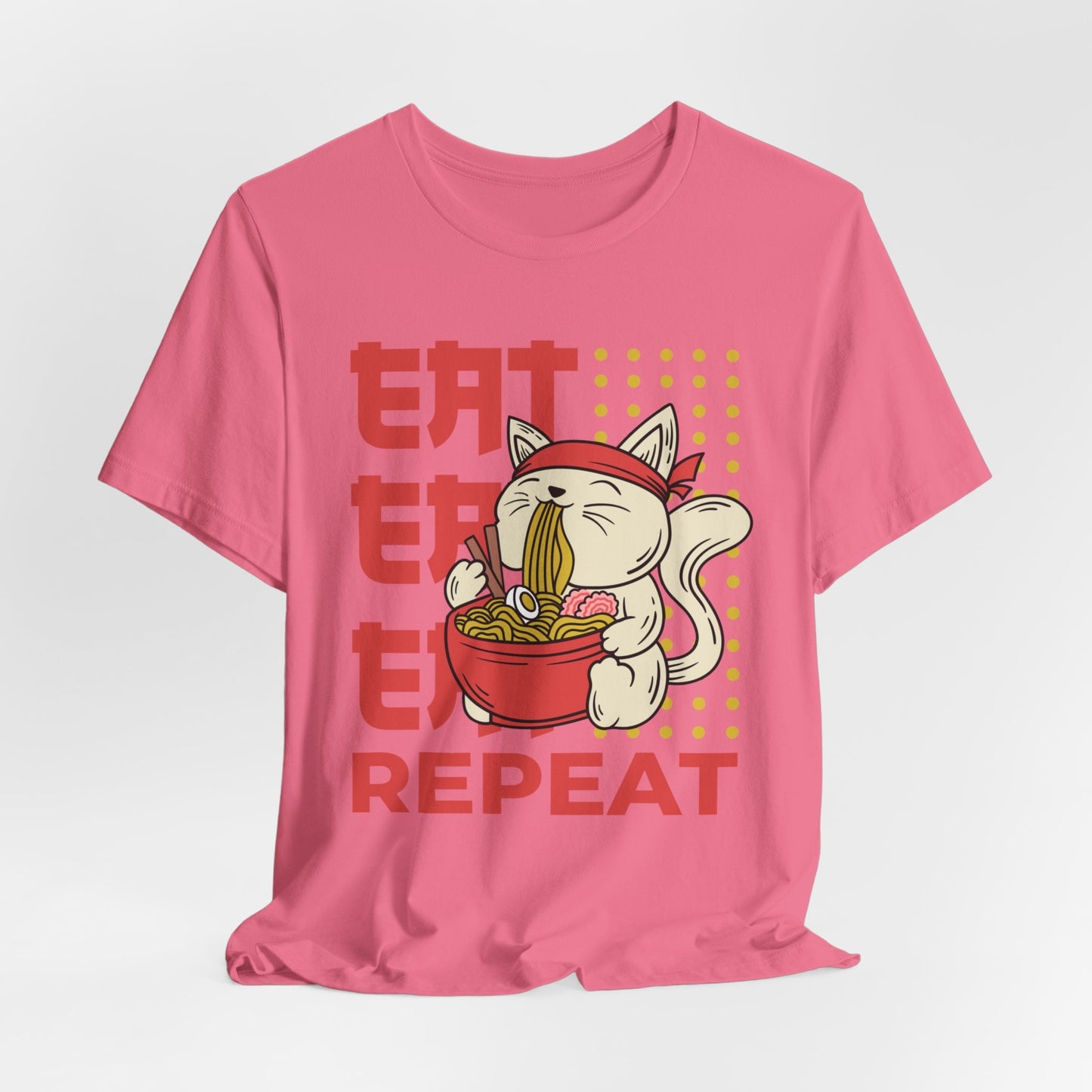 Eat Eat Repeat Cat Eating Ramen T-shirt