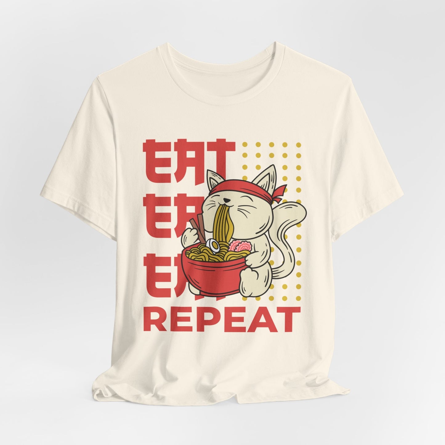 Eat Eat Repeat Cat Eating Ramen T-shirt