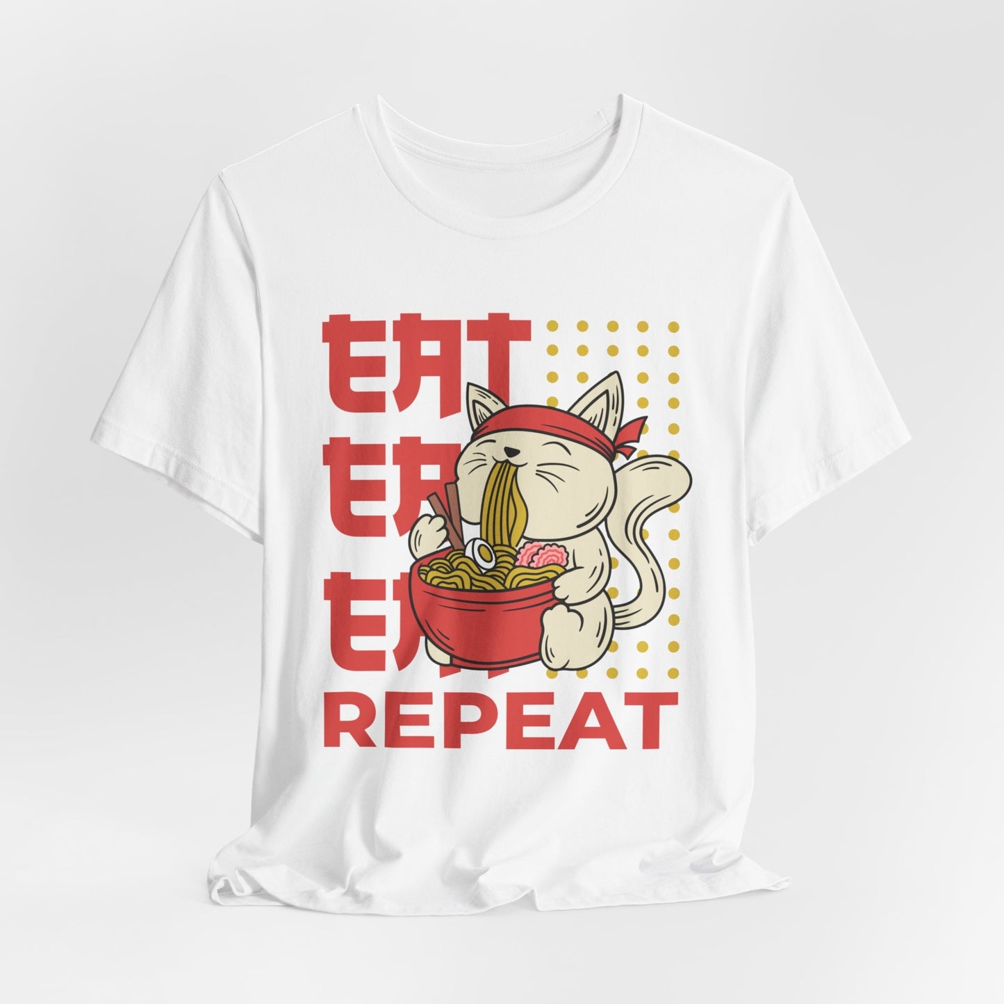 Eat Eat Repeat Cat Eating Ramen T-shirt