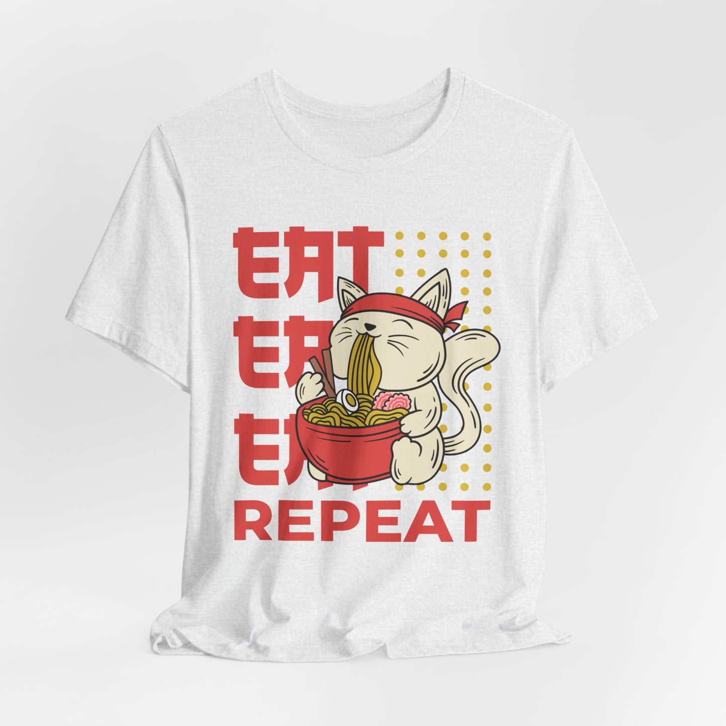 Eat Eat Repeat Cat Eating Ramen T-shirt