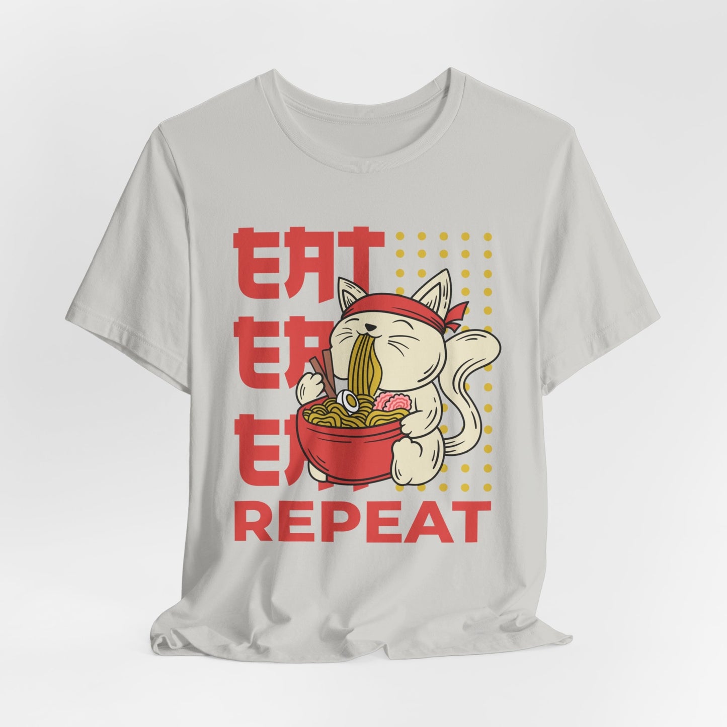 Eat Eat Repeat Cat Eating Ramen T-shirt