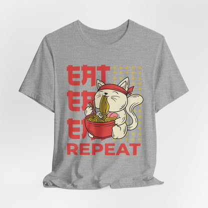 Eat Eat Repeat Cat Eating Ramen T-shirt