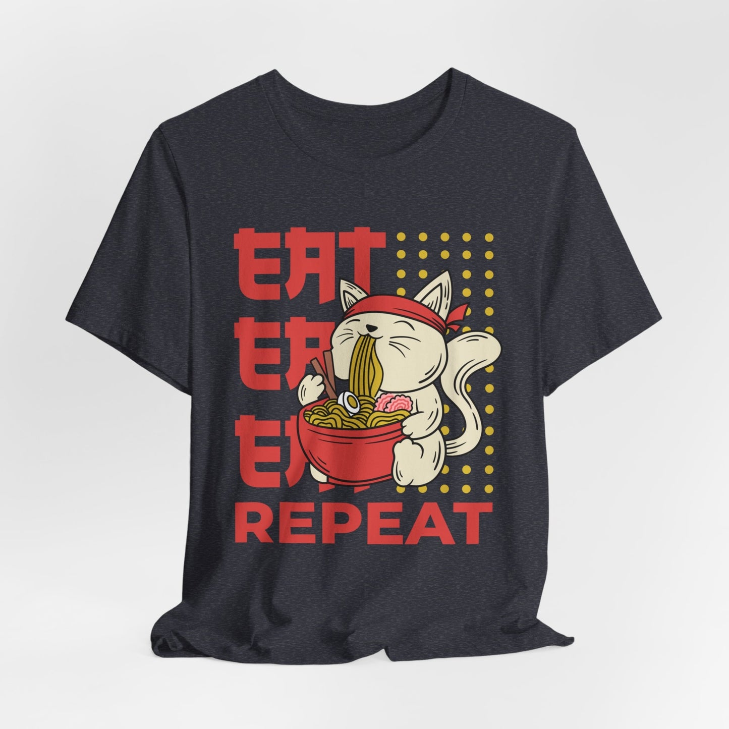 Eat Eat Repeat Cat Eating Ramen T-shirt