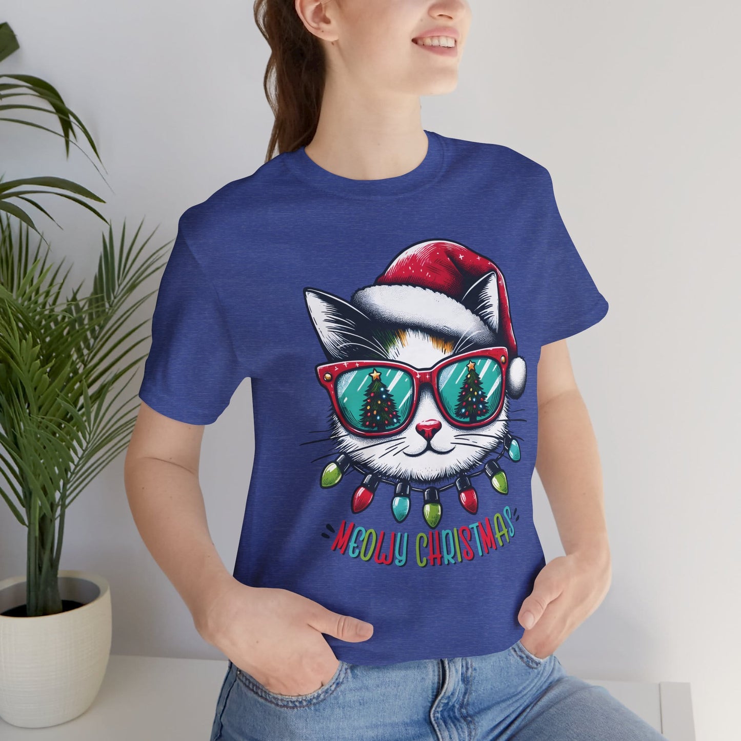 Meowy Christmas Funny Cool Cat Unisex T-Shirt