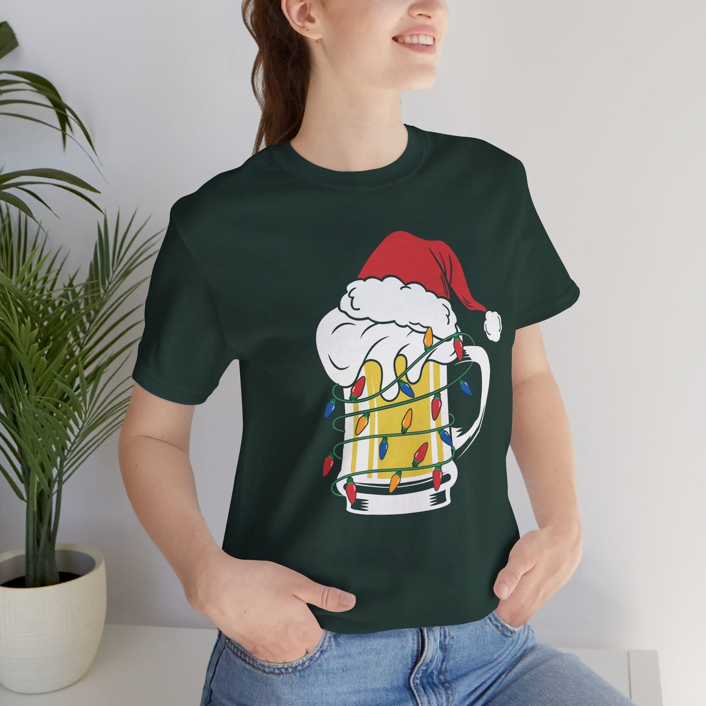 Christmas Beer And Lights Funny Unisex T-Shirt