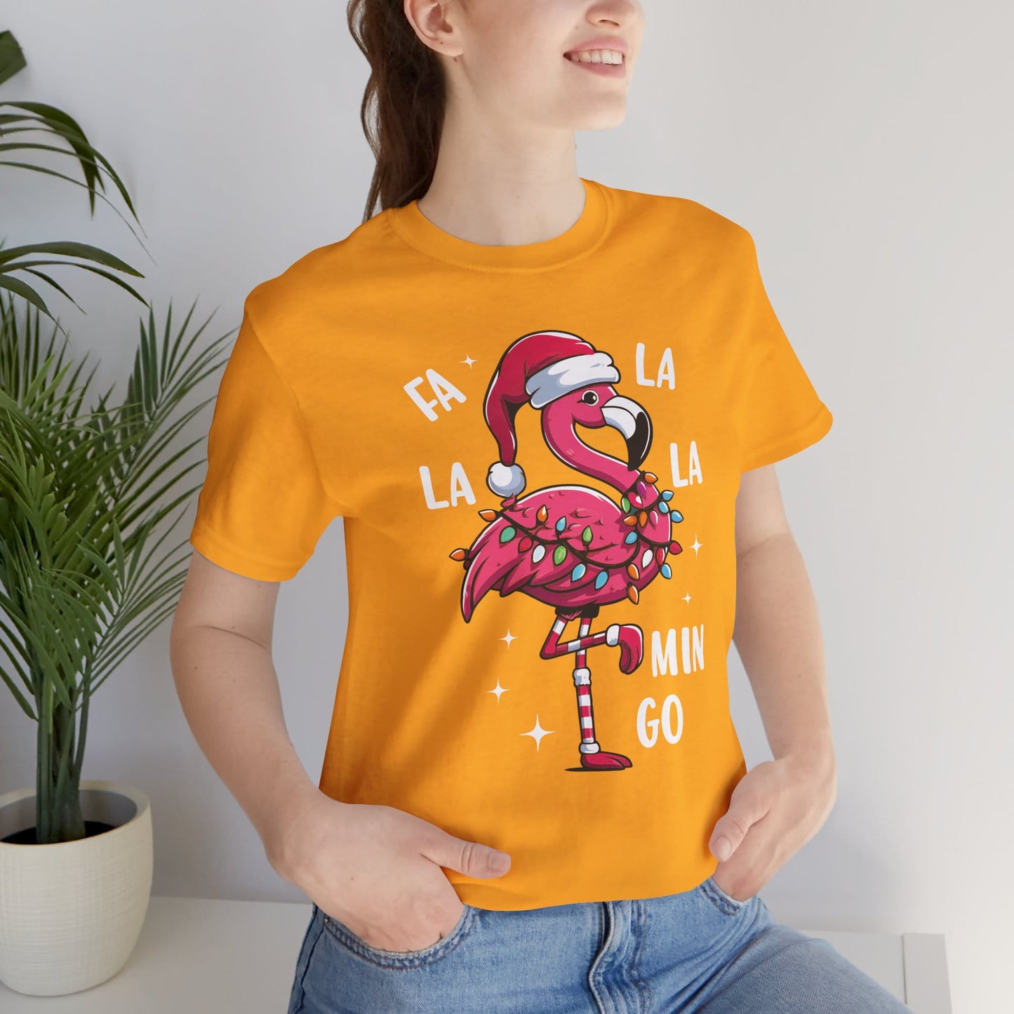 Fa La La-Mingo Funny Flamingo Unisex Christmas T-Shirt