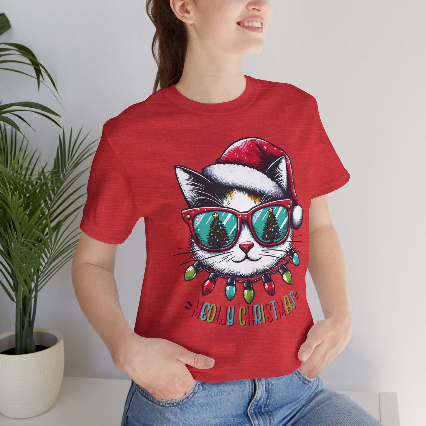 Meowy Christmas Funny Cool Cat Unisex T-Shirt