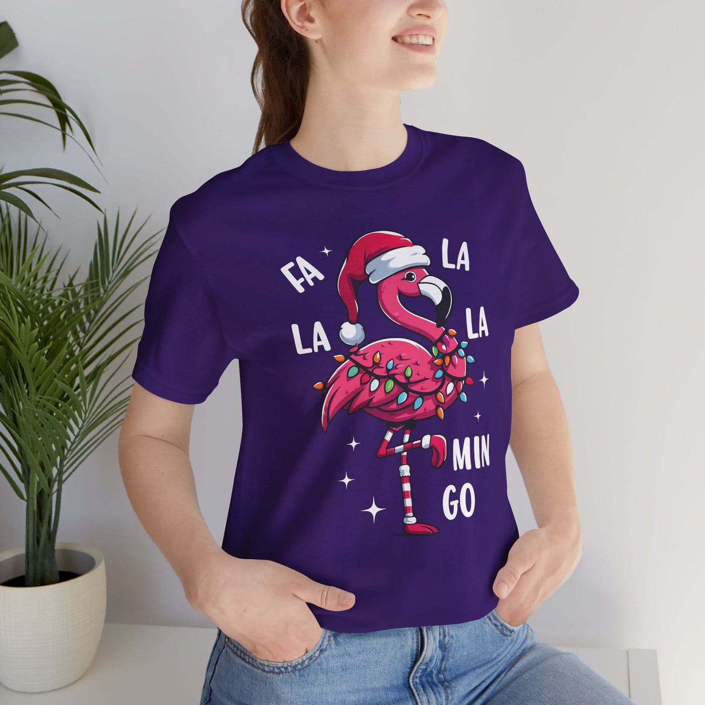 Fa La La-Mingo Funny Flamingo Unisex Christmas T-Shirt