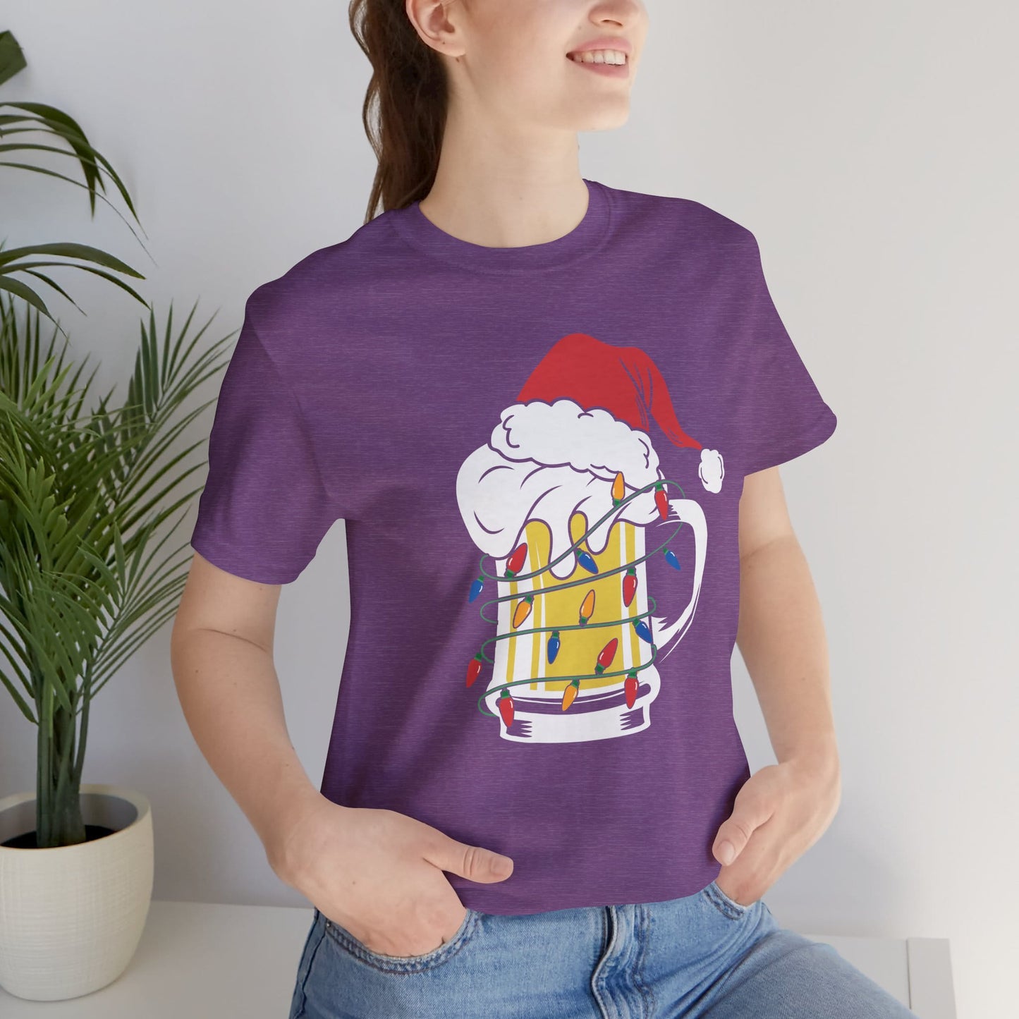 Christmas Beer And Lights Funny Unisex T-Shirt