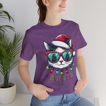 Meowy Christmas Funny Cool Cat Unisex T-Shirt