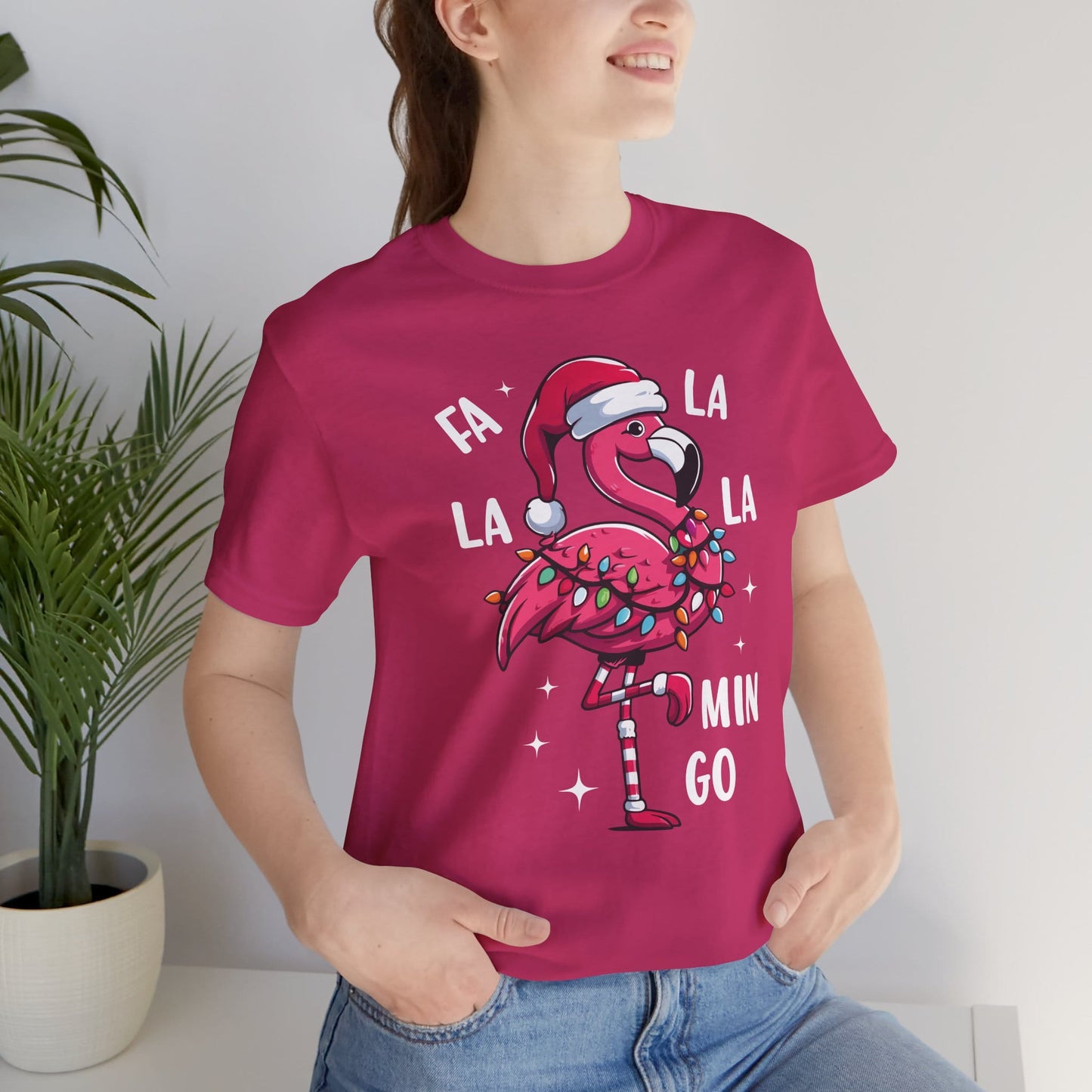 Fa La La-Mingo Funny Flamingo Unisex Christmas T-Shirt