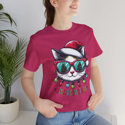 Meowy Christmas Funny Cool Cat Unisex T-Shirt