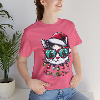 Meowy Christmas Funny Cool Cat Unisex T-Shirt