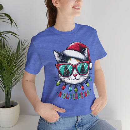 Meowy Christmas Funny Cool Cat Unisex T-Shirt