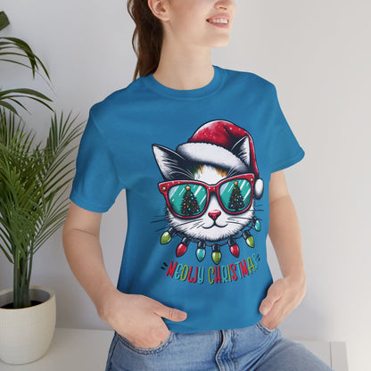 Meowy Christmas Funny Cool Cat Unisex T-Shirt