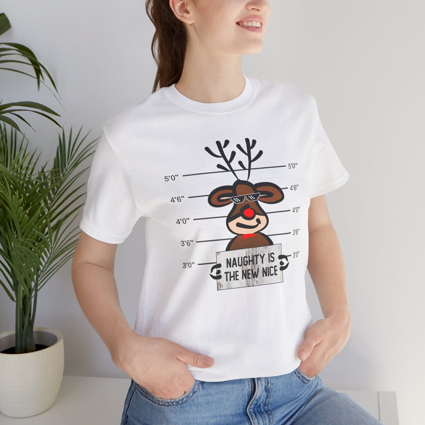 Reindeer Naughty Is The New Nice Funny Christmas Unisex T-Shirt