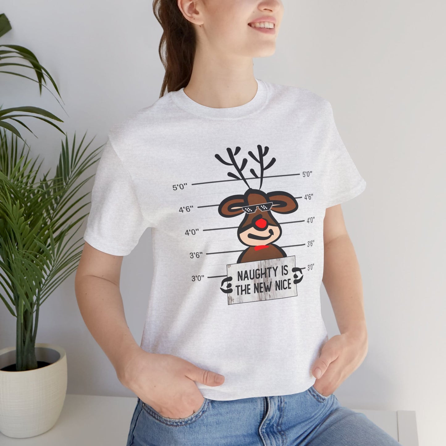 Reindeer Naughty Is The New Nice Funny Christmas Unisex T-Shirt