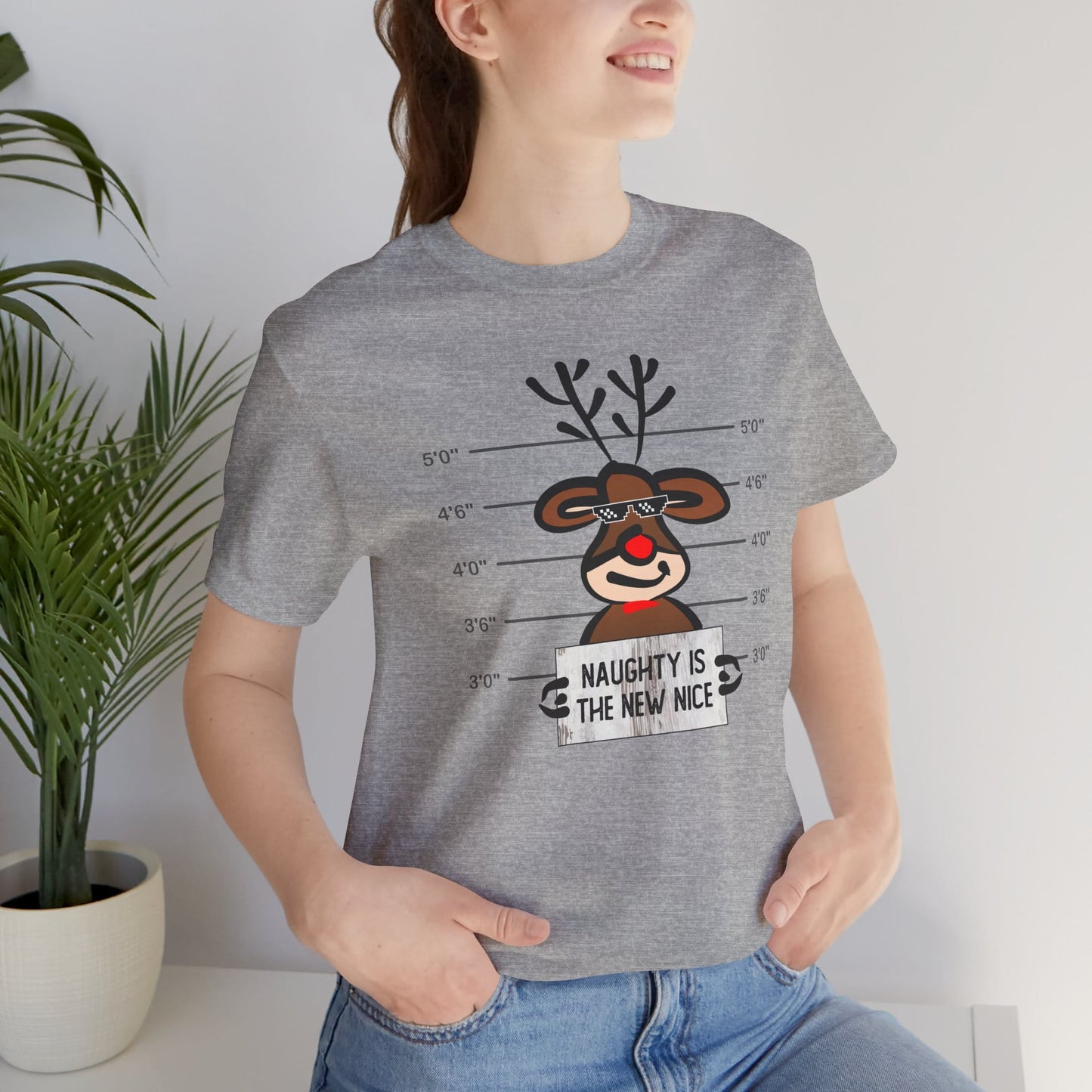 Reindeer Naughty Is The New Nice Funny Christmas Unisex T-Shirt