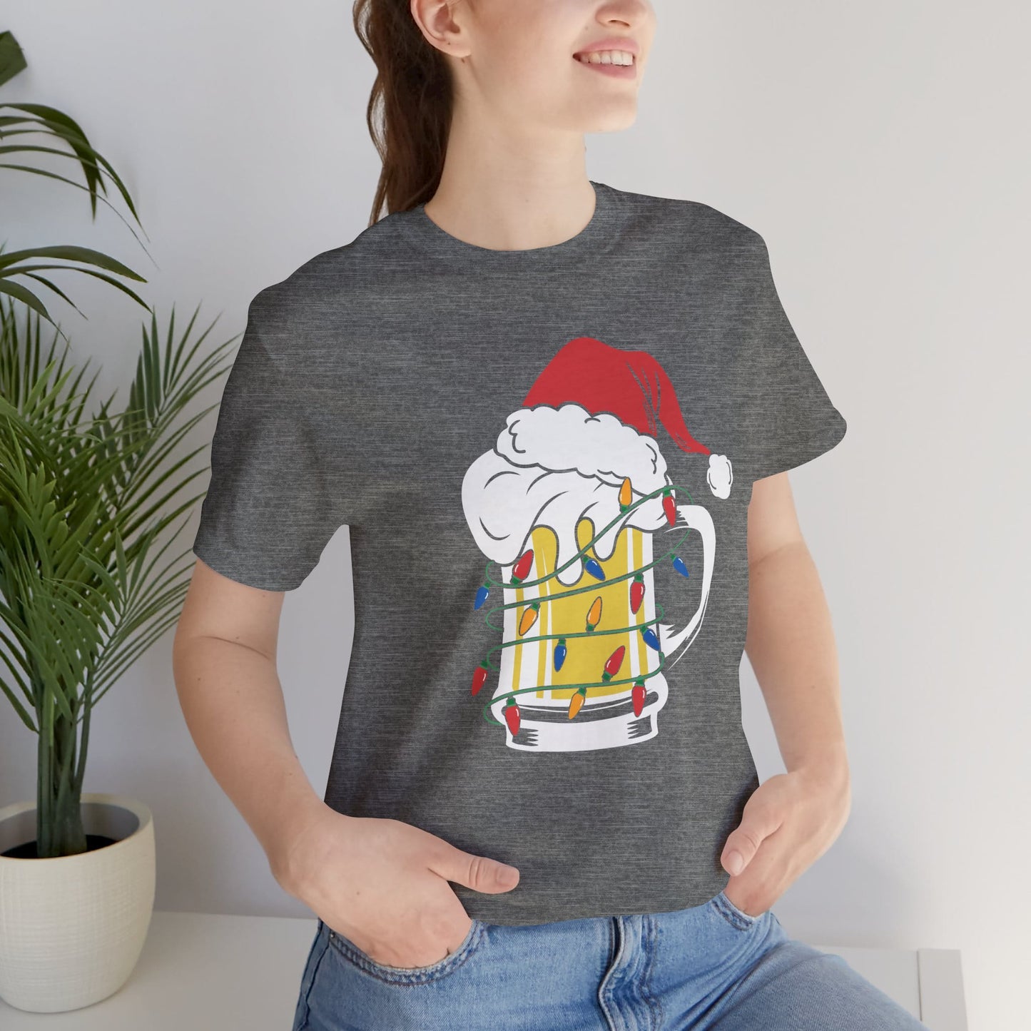 Christmas Beer And Lights Funny Unisex T-Shirt