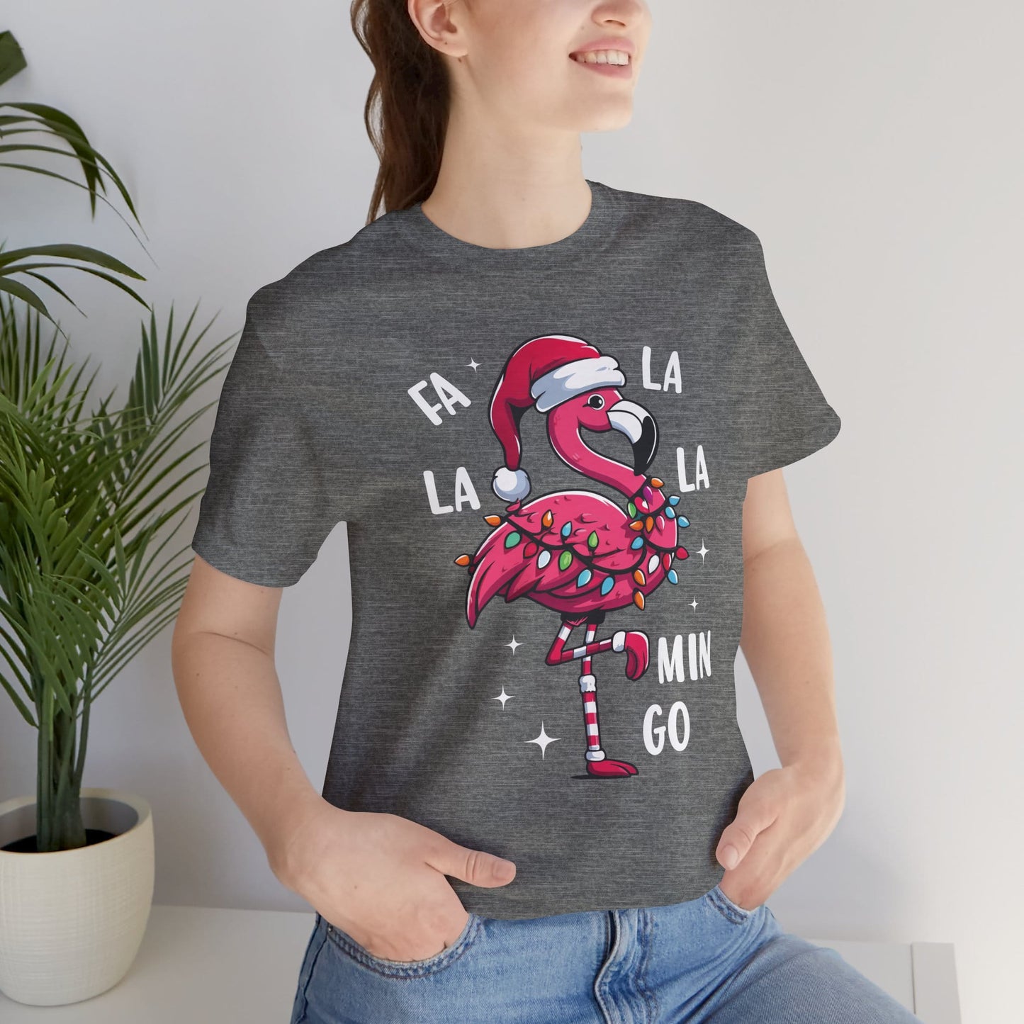 Fa La La-Mingo Funny Flamingo Unisex Christmas T-Shirt