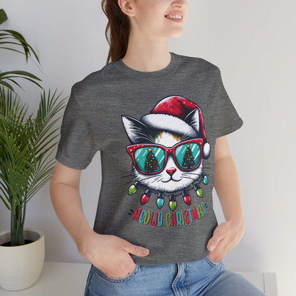 Meowy Christmas Funny Cool Cat Unisex T-Shirt