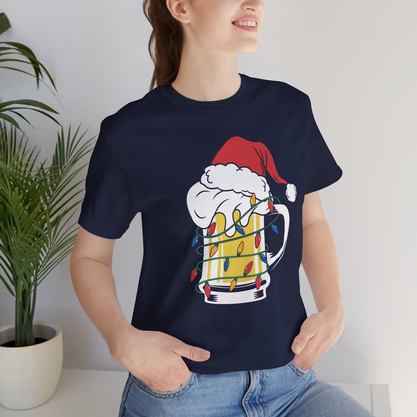 Christmas Beer And Lights Funny Unisex T-Shirt