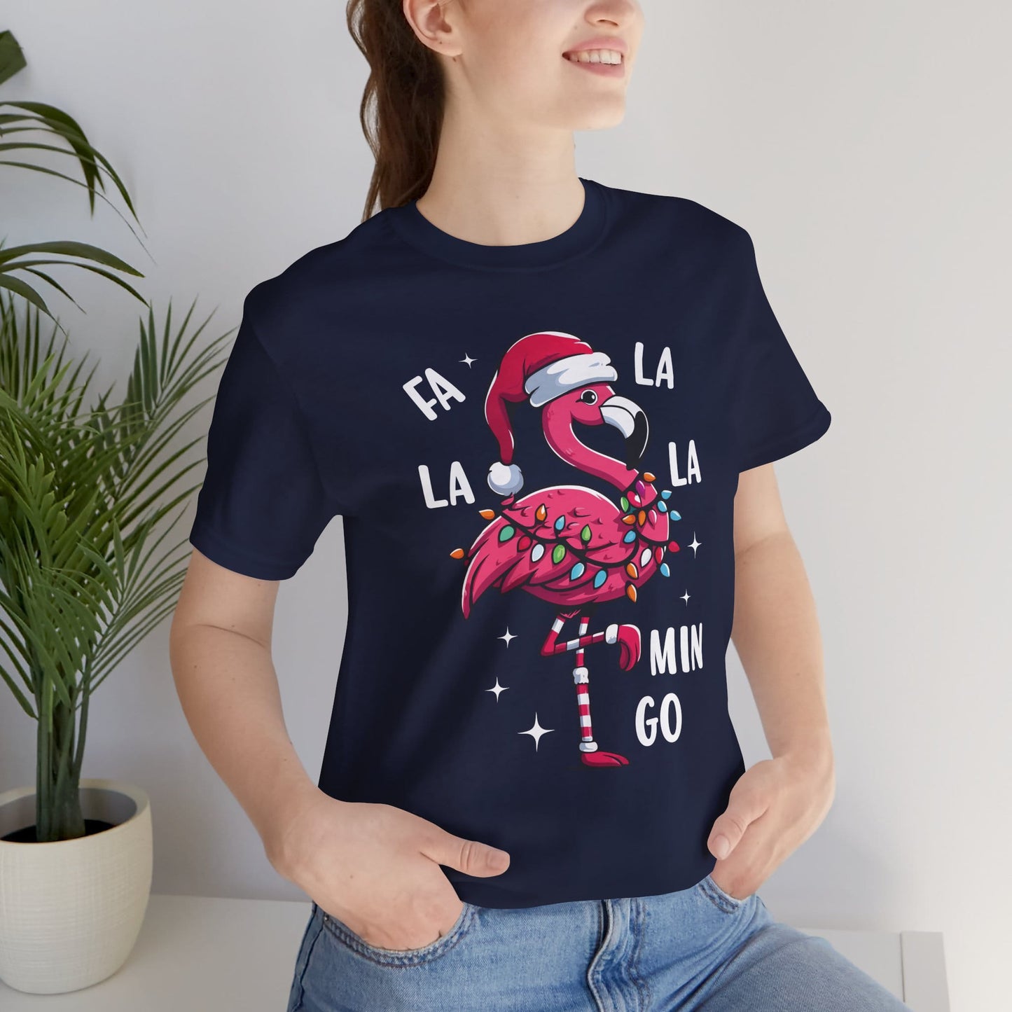 Fa La La-Mingo Funny Flamingo Unisex Christmas T-Shirt