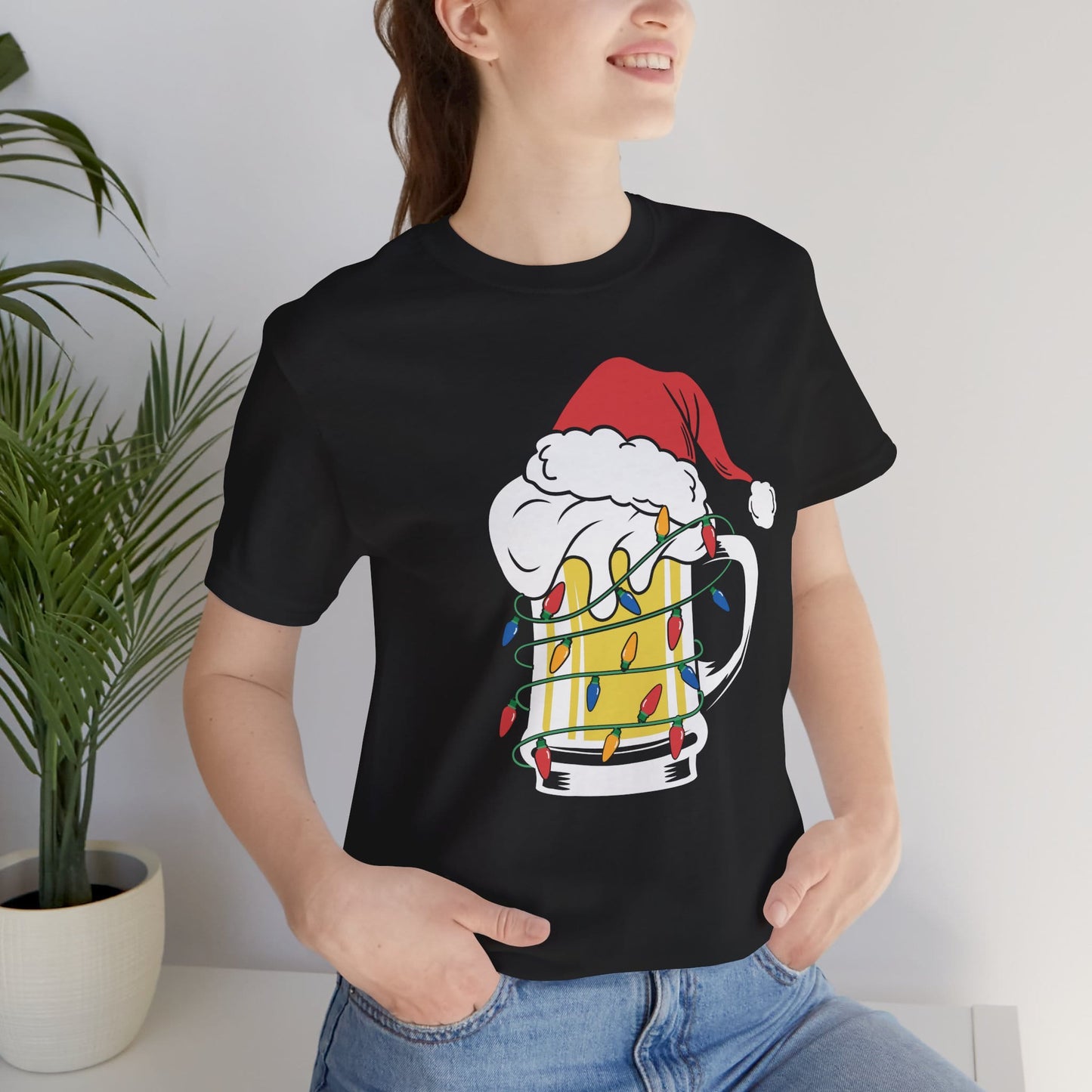 Christmas Beer And Lights Funny Unisex T-Shirt