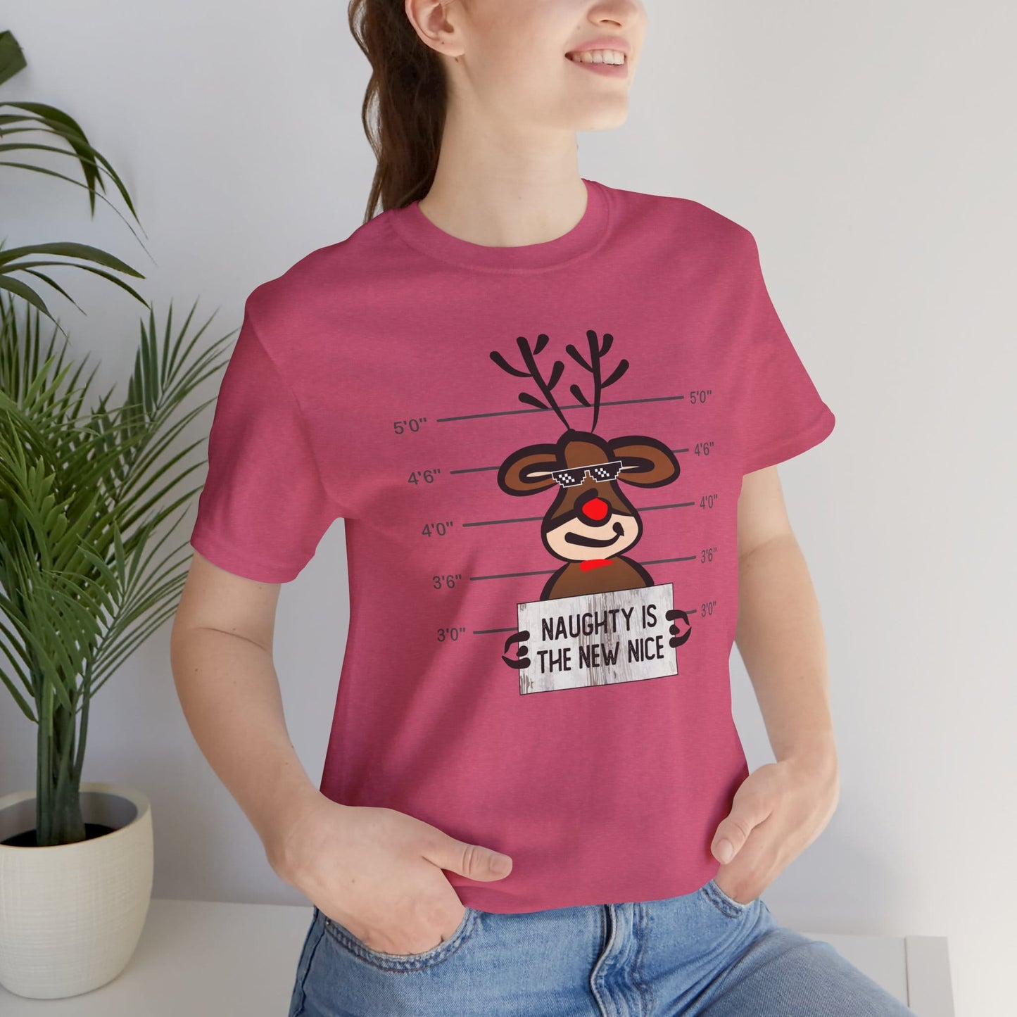 Reindeer Naughty Is The New Nice Funny Christmas Unisex T-Shirt