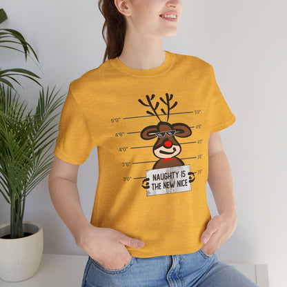Reindeer Naughty Is The New Nice Funny Christmas Unisex T-Shirt