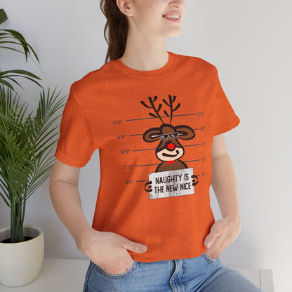 Reindeer Naughty Is The New Nice Funny Christmas Unisex T-Shirt