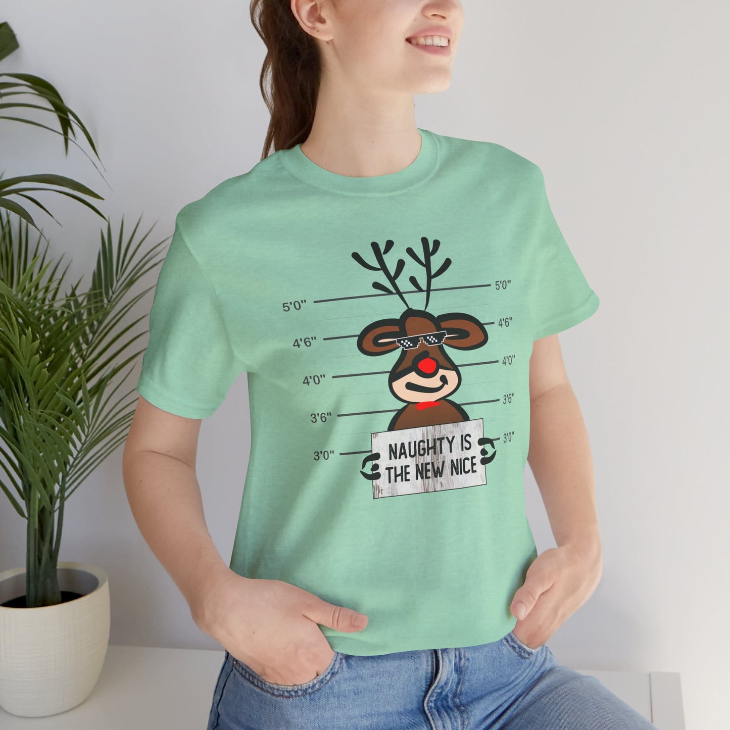 Reindeer Naughty Is The New Nice Funny Christmas Unisex T-Shirt