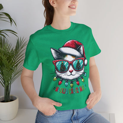 Meowy Christmas Funny Cool Cat Unisex T-Shirt