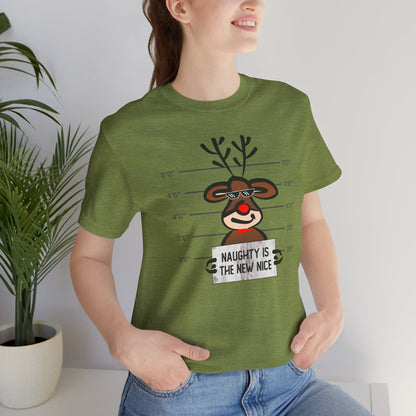 Reindeer Naughty Is The New Nice Funny Christmas Unisex T-Shirt