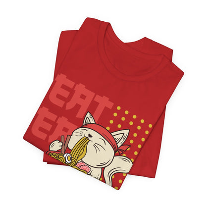 Eat Eat Repeat Cat Eating Ramen T-shirt