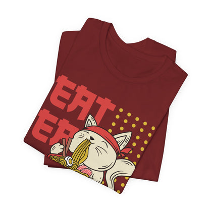 Eat Eat Repeat Cat Eating Ramen T-shirt
