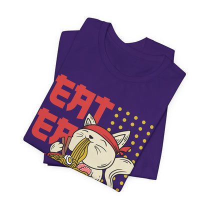Eat Eat Repeat Cat Eating Ramen T-shirt
