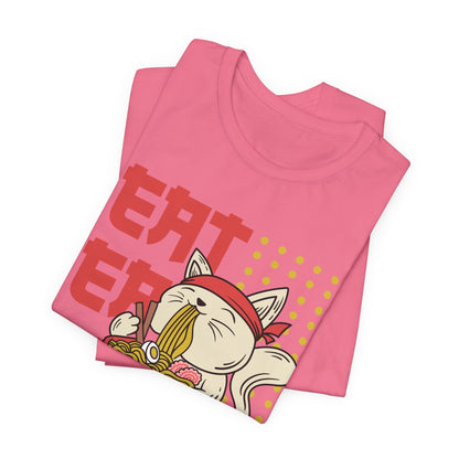 Eat Eat Repeat Cat Eating Ramen T-shirt