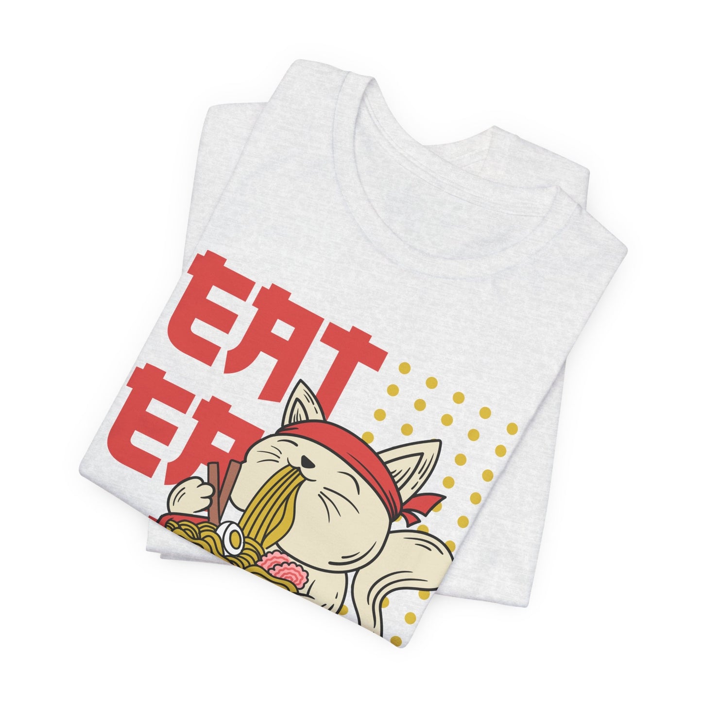 Eat Eat Repeat Cat Eating Ramen T-shirt