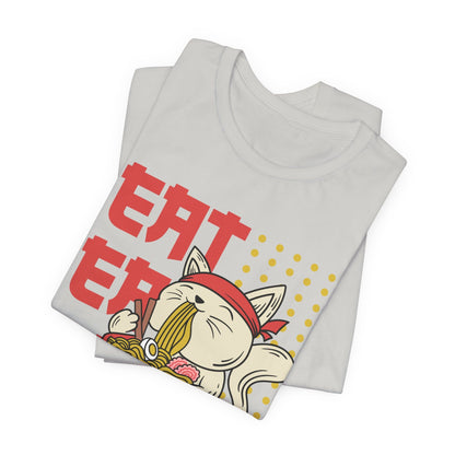 Eat Eat Repeat Cat Eating Ramen T-shirt