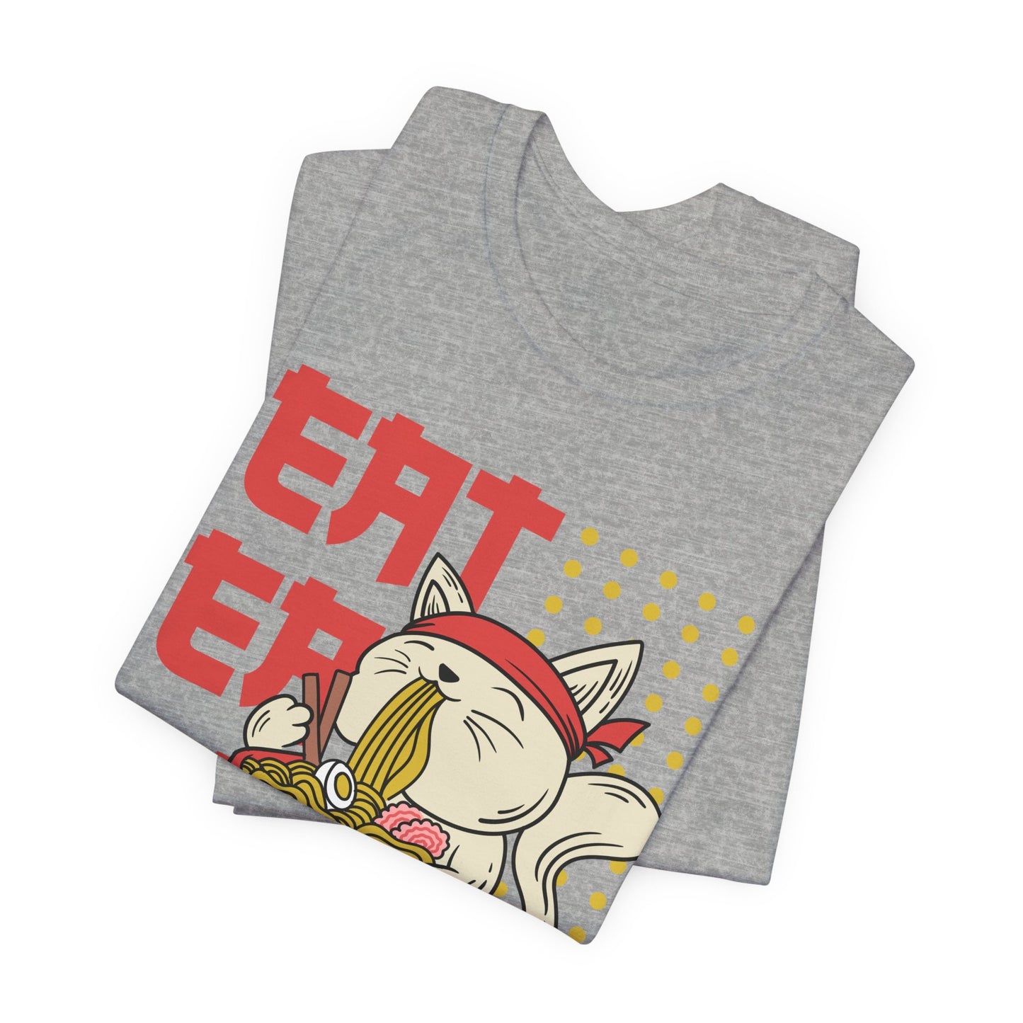 Eat Eat Repeat Cat Eating Ramen T-shirt