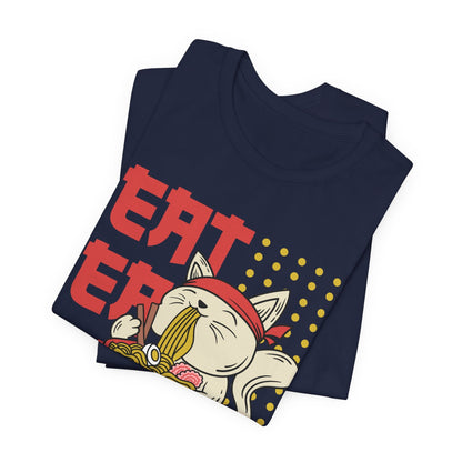 Eat Eat Repeat Cat Eating Ramen T-shirt