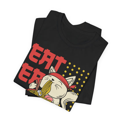 Eat Eat Repeat Cat Eating Ramen T-shirt